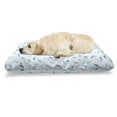thumbnail image 1 of Sea Animals Pet Bed, Leaping and Playing Dolphin Aquatic Life Animal Marine Theme, Chew Resistant Pad for Dogs and Cats Cushion with Removable Cover, 24" x 39", Turquoise Blue Navy, by Ambesonne, 1 of 4