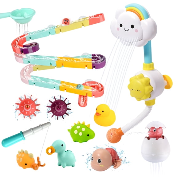 33 PCS Bath Toys for Toddlers and Babies, Bathtub Toy Set with Shower, Rubber Ducks, Floating Toys