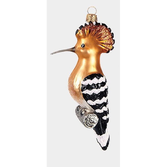 Hoopoe Bird Polish Mouth Blown Glass Christmas Ornament Decoration Made Poland