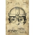 thumbnail image 2 of Lavoie, Tina 23x32 Gold Ornate Wood Framed with Double Matting Museum Art Print Titled - Welding Goggles Blueprint Detail Drawing - Industrial Farmhouse, 2 of 4
