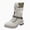 Grey, variant on Dakaela Womens Combat Boots Mid Calf Winter Snow Boot with Side Zipper Lace up Lug Sole Low Wedge Motorcycle Outdoor Casual Shoes