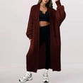 thumbnail image 2 of Comdrip Long Cardigans for Women! Long Cardigans for Women Open Front Cable Knit Cardigan Open Front Oversized Draped Sweater Outerwear Fall Cardigans for Women Coffee S, 2 of 4