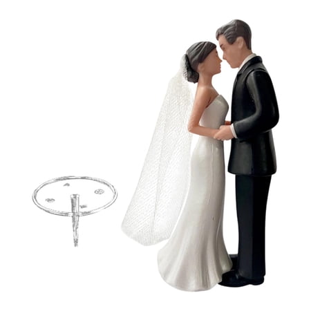 APLVFFZH Bride Groom Figurine Couple Sculpture Wedding Cake Topper for Bridal Showers Black Suit