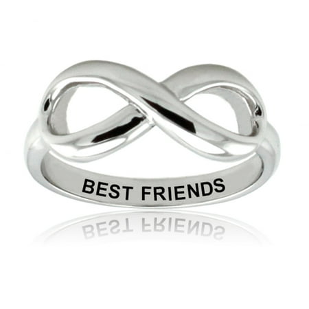 Sterling Silver Best Friends Classic Iconic Infinity Symbol Promise (Best Place For Wedding Rings)