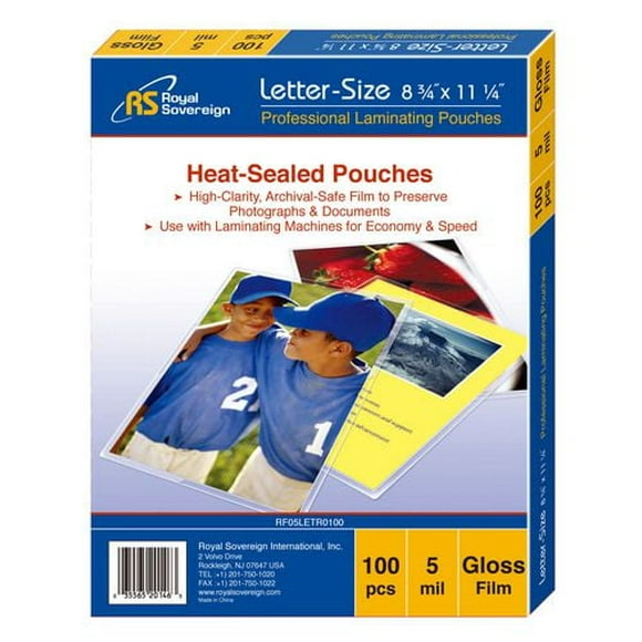 Pochettes pour plastification par thermocollage format lettre de Royal Sovereign