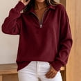 thumbnail image 5 of NominalSnug Sweatshirts for Women Half Zip Long Sleeve Shirts Collared Ribbed Knit Pullover Tops 2026, 5 of 8