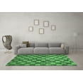 thumbnail image 3 of Ahgly Company Indoor Rectangle Checkered Emerald Green Modern Area Rugs, 3' x 5', 3 of 4