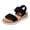 Black, variant on Womens Wedge Sandals Comfortable Cushioned Non Slip Sole for All Day Walking Trendy Elastic Ankle Strap Summer Dressy Shoes Wine Size 6