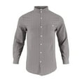 thumbnail image 5 of ZCFZJW Men's Casual Button-Down Striped Shirts Regular Fit Long Sleeve Cotton Linen Shirts for Men Fashion Business Shirt with Pockets Gray M, 5 of 5