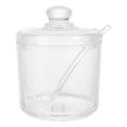 thumbnail image 1 of 1 Set Acrylic Sugar Bowl Seasoning Pot Container with Spoon for Home Kitchen, 1 of 8