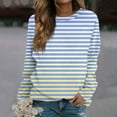 thumbnail image 2 of SHTXOZHI Long Sleeve T-Shirts for Women Color Block Fashion Tees Fall Casual Crewneck Tops, 2 of 5