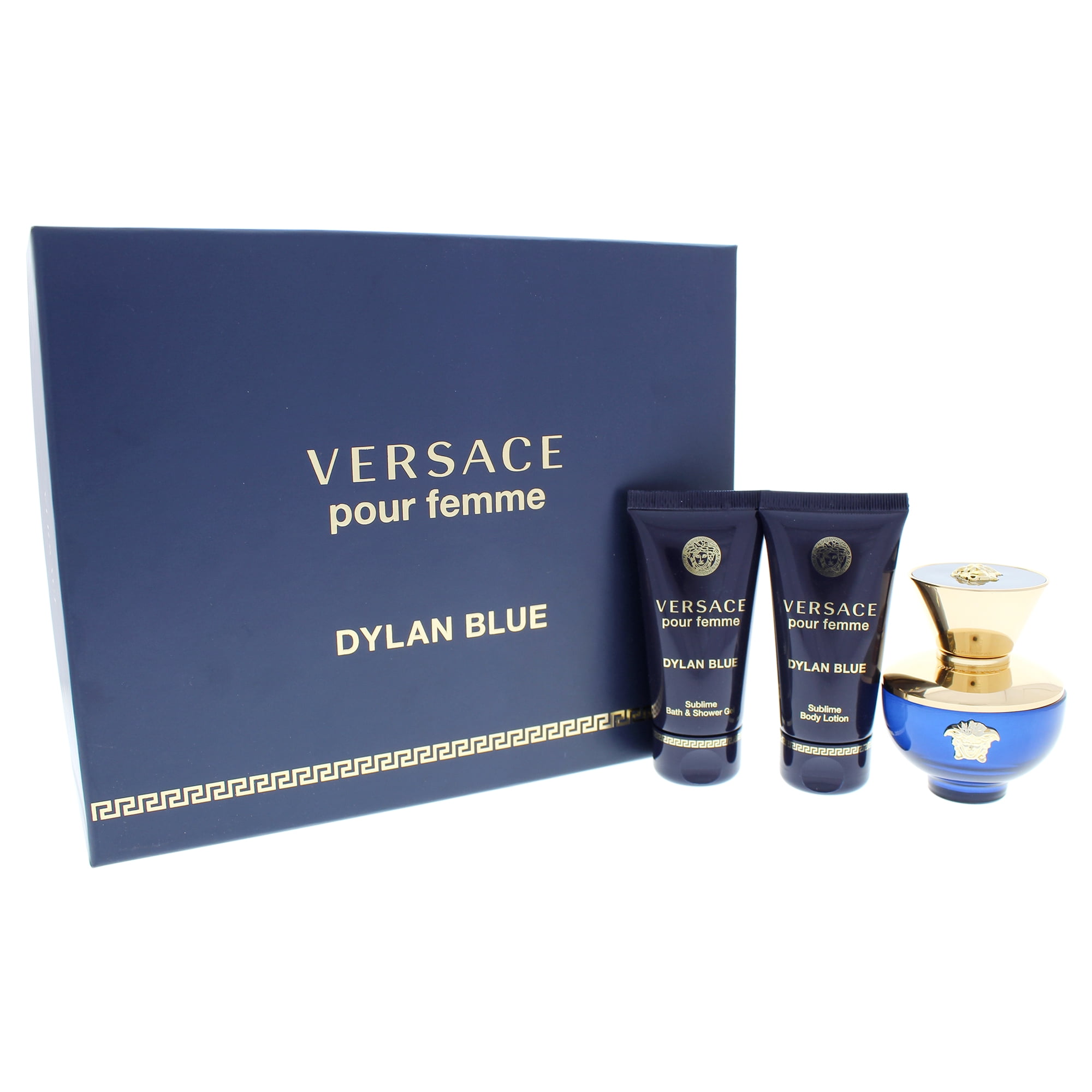 Versace Dylan Blue By Gianni Versace Eau De Parfum Spray 1.7 Oz & Body  Lotion 1.7 Oz & Shower Gel 1.7 Oz 