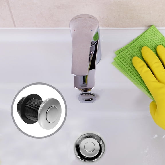 Raindrops Round Garbage Disposal Air Switch Silver 1Pack