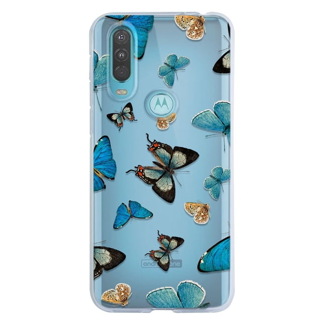 Funda Antigolpes InstaCase para Moto One Action Mariposas Azules