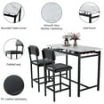 thumbnail image 3 of 3 Piece Dining Table Set,Kitchen Table Set 2,Bar Dining Table Set with 2 Upholstered Chairs for Small Spaces, Apartment,Pub,Black, 3 of 7