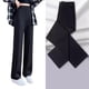 thumbnail image 2 of Women's Comfort High Waist Trousers Wide Straight Leg Polyester Suit Pants Easy Care Business Casual Spring Autumn Wear Black XXXL, 2 of 4