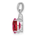 thumbnail image 4 of Auriga Fine Jewelry 925 Sterling Silver Rhodium Plated Diamond and Ruby Oval Pendant for Women (L-15mm), 4 of 6