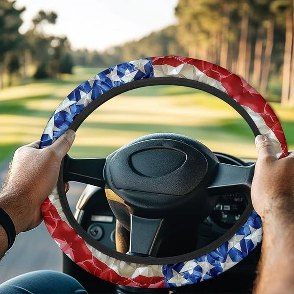 Car Steering Wheel Cover 15" inch Sweat-Absorbent Anti-Slip Steering Wheel Cover