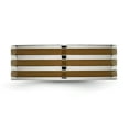 thumbnail image 3 of Chisel Titanium Polished Brown Enamel Striped 8mm Flat Band, 3 of 6