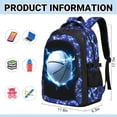 thumbnail image 2 of School Backpack for Boys - Gamer Boys Backpack for Kids Teens Elementary Middle School，18" Large Capacity Waterproof Bookbag with Usb Charging Port, Travel Daypack for age 6-18, 2 of 7