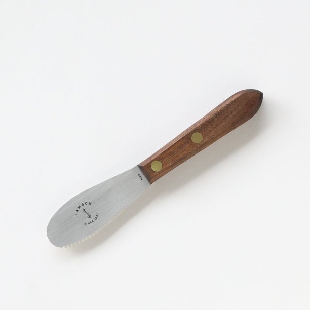 3" Sandwich Spreader with Walnut Handle and Wave Edge