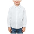 thumbnail image 3 of JUMEYU Kids Uniforms for Boys Toddler Boys Dress Shirts Long Sleeve Button Down School Uniform Shirt Size 11-12 (White,11-12 Years), 3 of 5