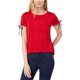thumbnail image 1 of maison Jules - Camiseta básica con manga anudada para mujer, color rojo, pequeña maison Jules Camiseta básica, 1 of 1