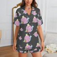 thumbnail image 2 of Sdmnsg-T Ensemble de Pyjama Tropical Été Surfboard Femme Manches Courtes Confortable 2 Pcs, 2 of 8
