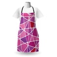 thumbnail image 3 of Abstract Apron, Skewed Uneven Color Blocks Forming a Fractal Mosaic in Stained Glass Style, Unisex Kitchen Bib with Adjustable Neck for Cooking Gardening, Adult Size, Pink Purple Red, by Ambesonne, 3 of 4