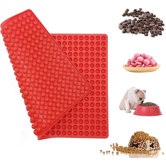 468-Cavity Mini Baking Mat Dog Biscuits, Mini Round Silicone Mold, Dog Treats Pan Semi Sphere Gummy Candy Molds for Chocolate Fondant Jelly Caramels Cookies Pet Treats Baking Mold