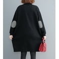 thumbnail image 2 of Women's Striped Pocket Casual Crewneck Long Sleeve Pullover Sweater Swatershirt GA1271 Black, 2 of 5