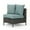 Gray/Teal, variant on Adelina Wicker Outdoor Curved Loveseat Sectional with Cushions, Gray and Teal