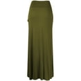 thumbnail image 2 of Made by Johnny Women's Wrapped High Low Ruffle Maxi Skirt S OLIVE, 2 of 6