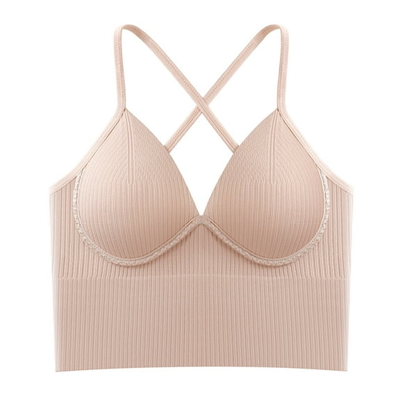 TAGOLD Womens Plus Size Bra,Summer Casual Bras for Womens,Women's Ruched Sports Bras Padded Workout Tops Medium Support Crop Tops