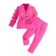 thumbnail image 1 of Odeerbi 3-9 Años Niñas Trajes de Algodón Tul Chaqueta Blazer de Manga Larga Con Vestido Pantalones Set Knot Notched Lapel Traje Chaqueta Pantalones Largos Set, 1 of 8