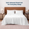 thumbnail image 3 of Sleep Zone Jersey Knit Sheet Set, White Queen, 4 Pieces, 14 Inch Deep Pocket Bedding, 3 of 10
