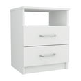 thumbnail image 4 of 2-Drawer 1-Shelf Rectangle Nightstand White Night Stand Bedside Table Bedroom Side Table Furniture, 4 of 8