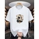 thumbnail image 1 of Men'S Casual Crew Neck T-Shirt, 100% Cotton Knit Fabric, Slight Stretch, Texas Hold 'em Print, Summer Fashion Top, Regular Fit, 220gsm - Versatile Everyday Wear, 1 of 6