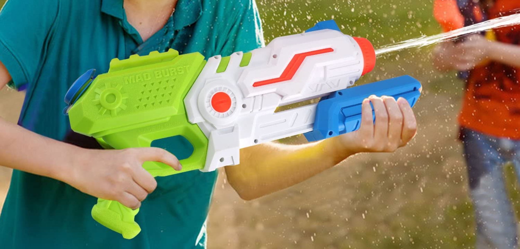Blue Block Factory Ultra Soaker Blaster High Pressure and Capacity Pump Action Water Gun, Green