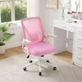 thumbnail image 6 of Mid-Back Swivel Ergonomic Office Chair with Adjustable Arms Mesh Lumbar Support for Computer Task Work, Pink, 6 of 6