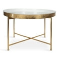 thumbnail image 3 of Kate and Laurel Celia Modern Glam Round Metal Coffee Table, 28.25" x 28.25" x 19", White and Gold Leaf, Chic Sophisticated Accent Table, 3 of 6
