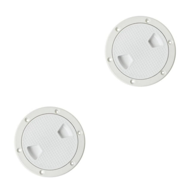 Wweixi Bateau de Mer RV Hachure d'Accès Blanc Couvercle de Vis Plaque de Pont 4 Pouces 2PCS