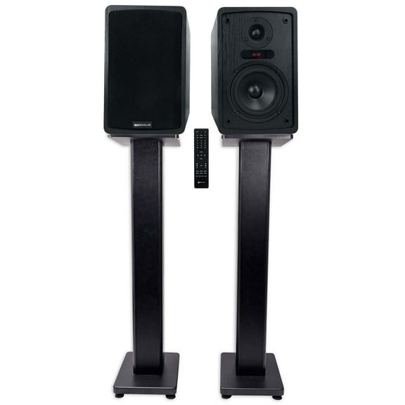 Rockville ELITE-5B 5.25" Powered Bookshelf Speakers Bluetooth/Optical 28" Stands