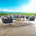 thumbnail image 3 of Modway Stance 4 Piece Outdoor Patio Aluminum Sectional Sofa Set, 3 of 4
