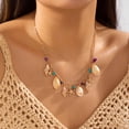 thumbnail image 3 of NICKSUN Gold Ocean Charm Choker Necklace, Dainty Paperclip Chain Collarbone Jewelry with Starfish, Conch, Seashell, Octopus & Palm Tree Pendants, Trendy Elegant Coastal Vacation Accessories, 3 of 6
