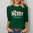 thumbnail image 2 of Trendfront Womens Christmas T Shirt Merry Christmas Santa Snowman Print 3/4 Sleeve Crew Neck Holiday Graphic Tops, 2 of 4