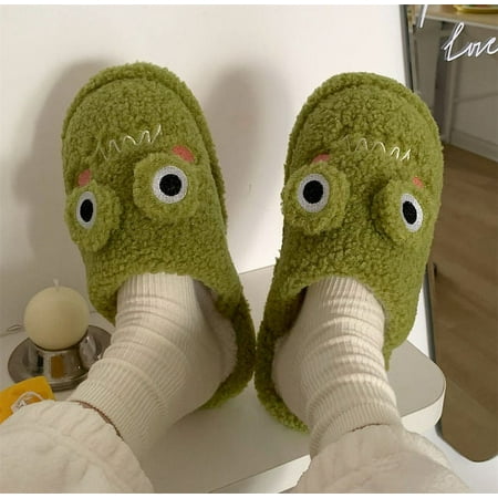 

CoCopeaunt New Winter Cotton Slippers Home Funny Cute Cotton Women Indoor Warm Baotou Plush Slippers Female Home Cotton Shoes