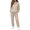 15# Khaki, variant on Womens 2 Piece Tracksuit Quarter Zip Hoodie & Straight Leg Sweatpants Set Oversized Casual Athletic Sweatsuit with Kangaroo Pockets White M