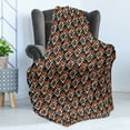 thumbnail image 4 of Abstract Soft Flannel Fleece Throw Blanket, Warm Colored Brush Marks with Dots Pattern Diagonal Stripes on a Dark Backdrop, Cozy Plush for Indoor and Outdoor Use, 60" x 80", Multicolor, by Ambesonne, 4 of 5