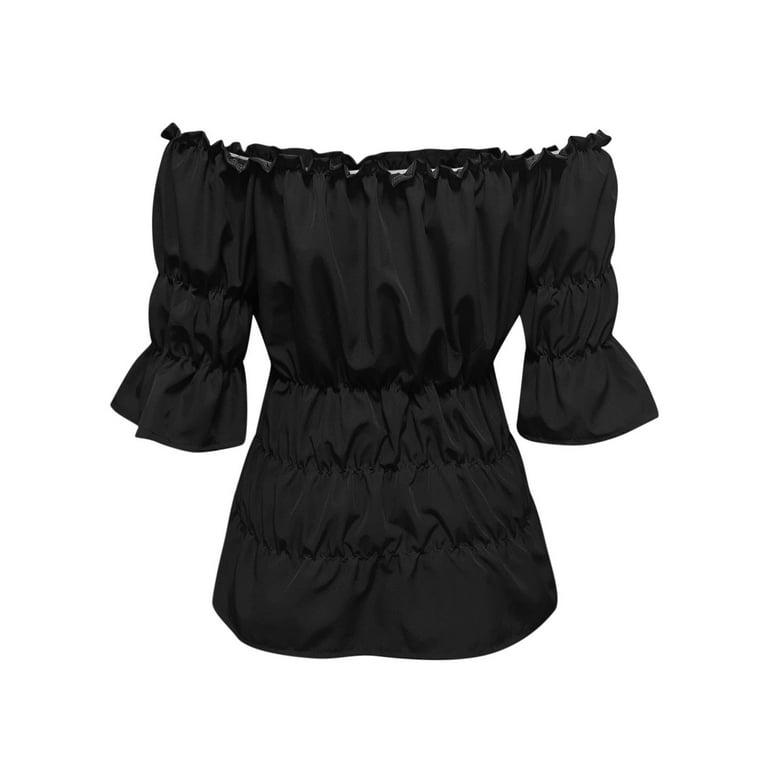 Black peasant best sale shirt